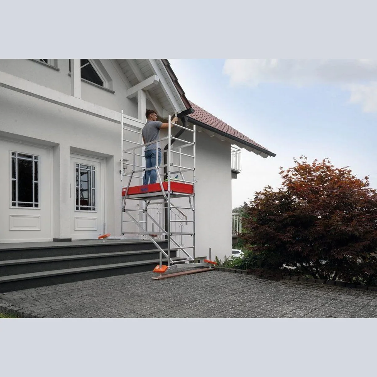 KRAUSE ClimTec Arbeitsgerüst, hohe Stabilität, vielseitige Einsatzmöglichkeiten, Arbeitshöhe: 7 Meter 4