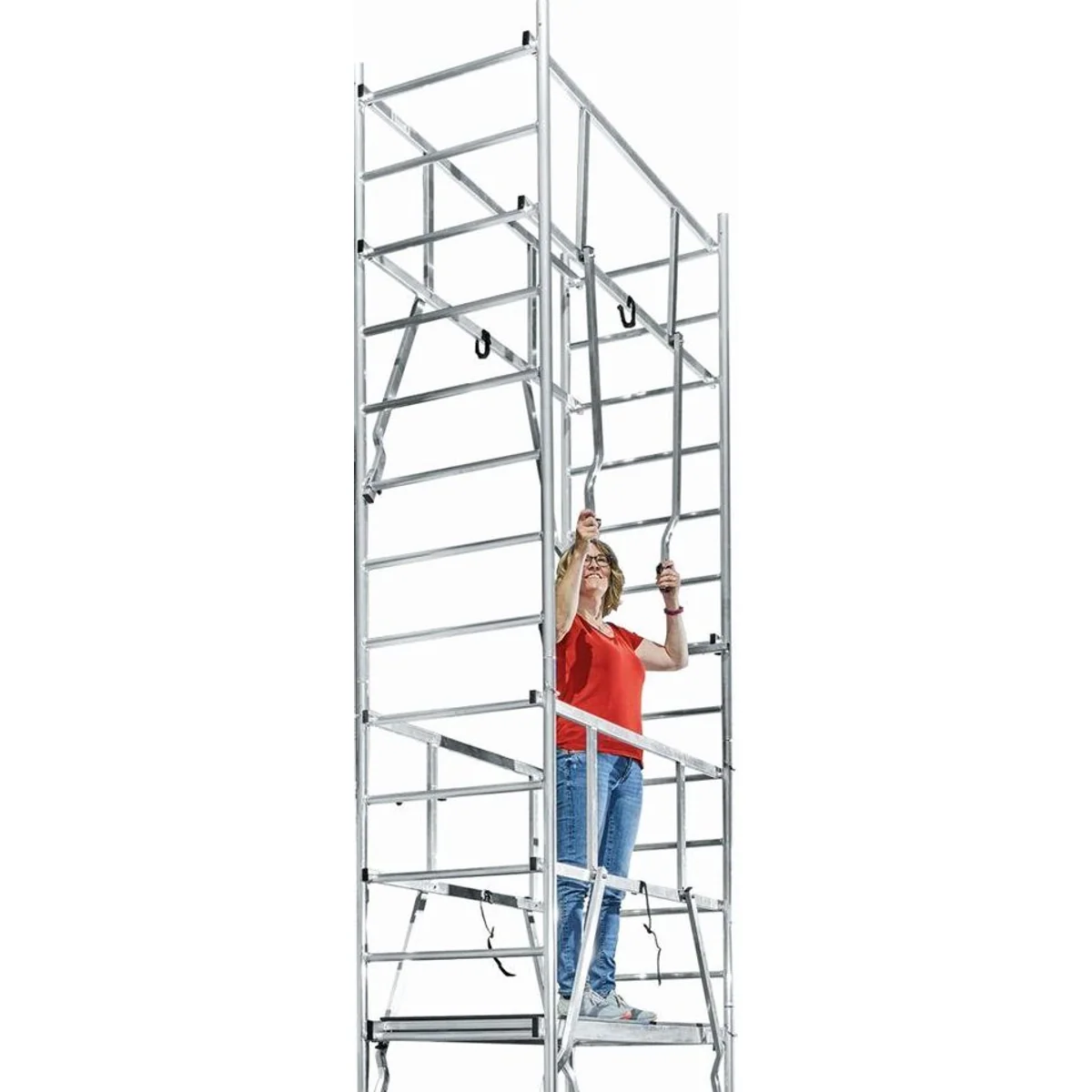 KRAUSE ClimTec Arbeitsgerüst, Komplettset mit Aufstockung, Arbeitshöhe 5 Meter 2