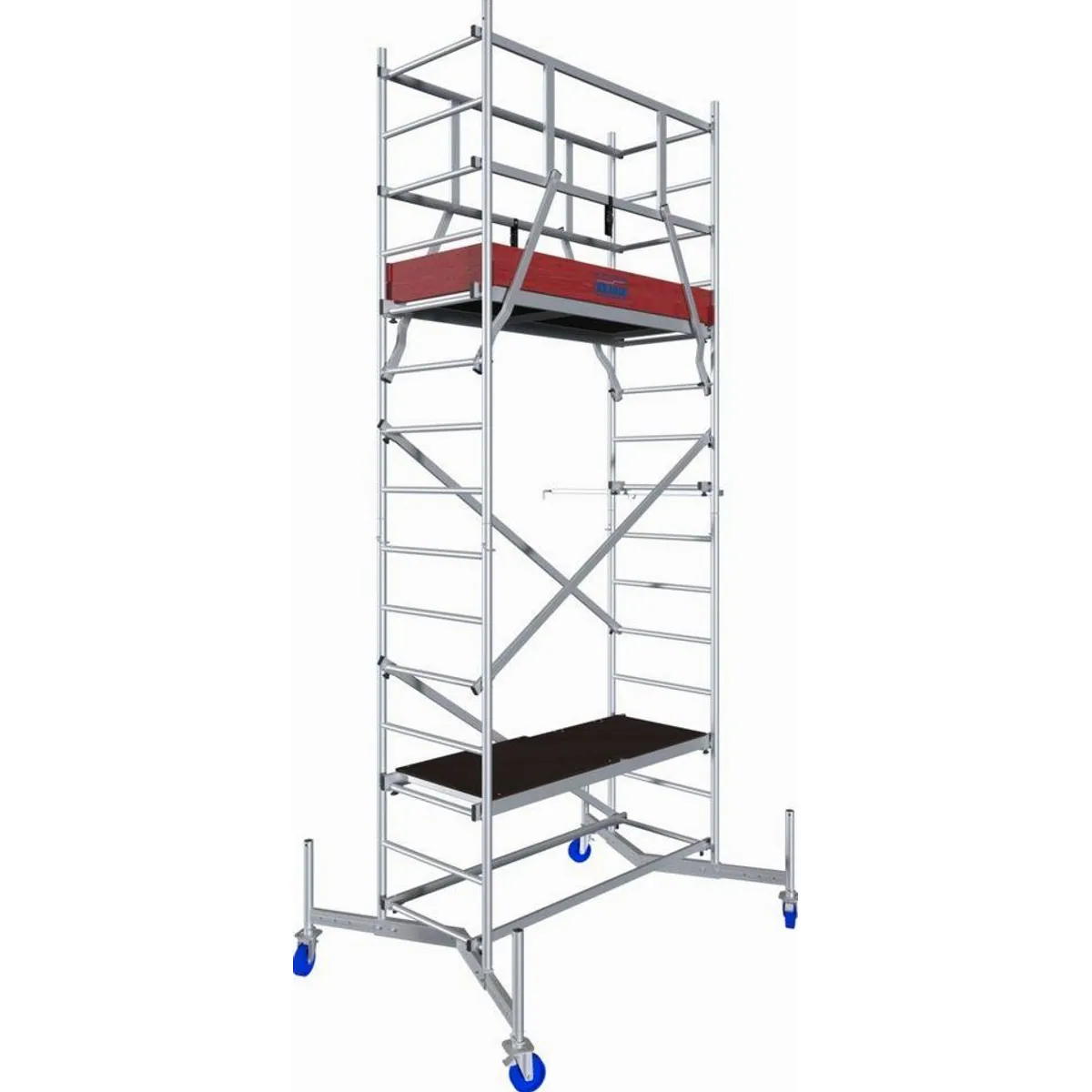 KRAUSE ClimTec Arbeitsgerüst, Komplettset mit Aufstockung und Fahrrollensatz 125 mm — sicher, stabil, vielseitig 2