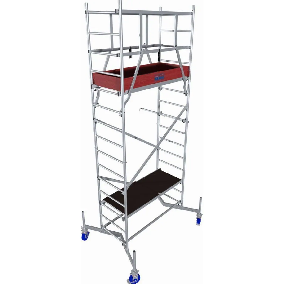 KRAUSE ClimTec System Arbeitsgerüst, 200 kg/m² Belastbarkeit, inklusive Aufstockung und Fahrrollensatz