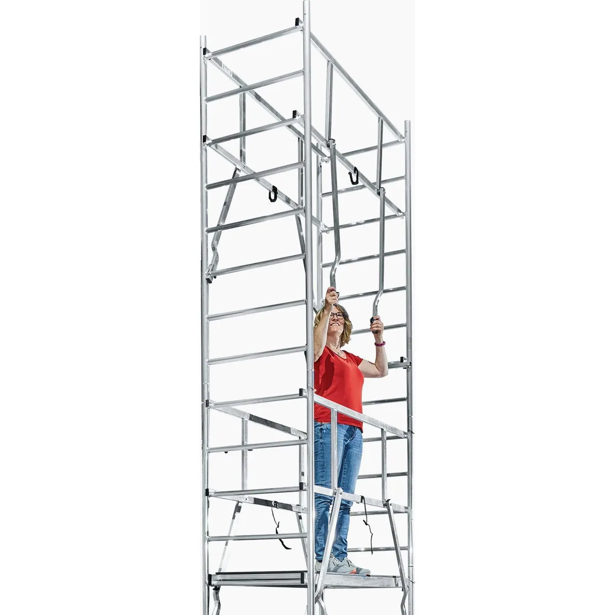 KRAUSE ClimTec Arbeitsgerüst, hohe Stabilität, durchdachtes GuardMatic-System, platzsparend faltbar 4