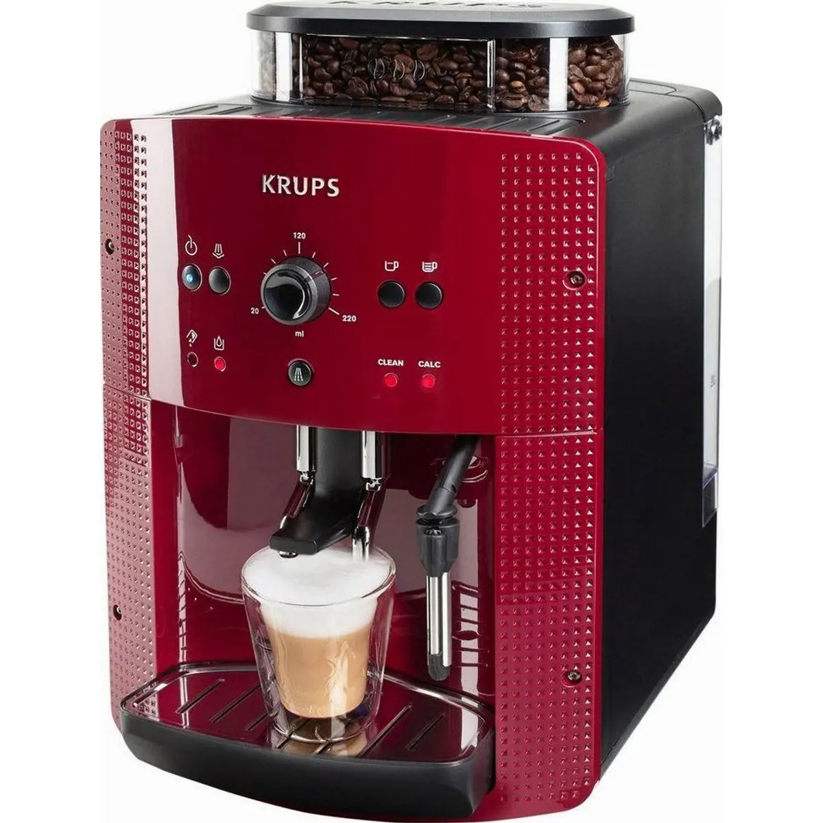 Krups EA8107 Arabica Kaffeevollautomat, 2-Tassen-Funktion, manuelle Dampfdüse, 2 Kaffeestärken
