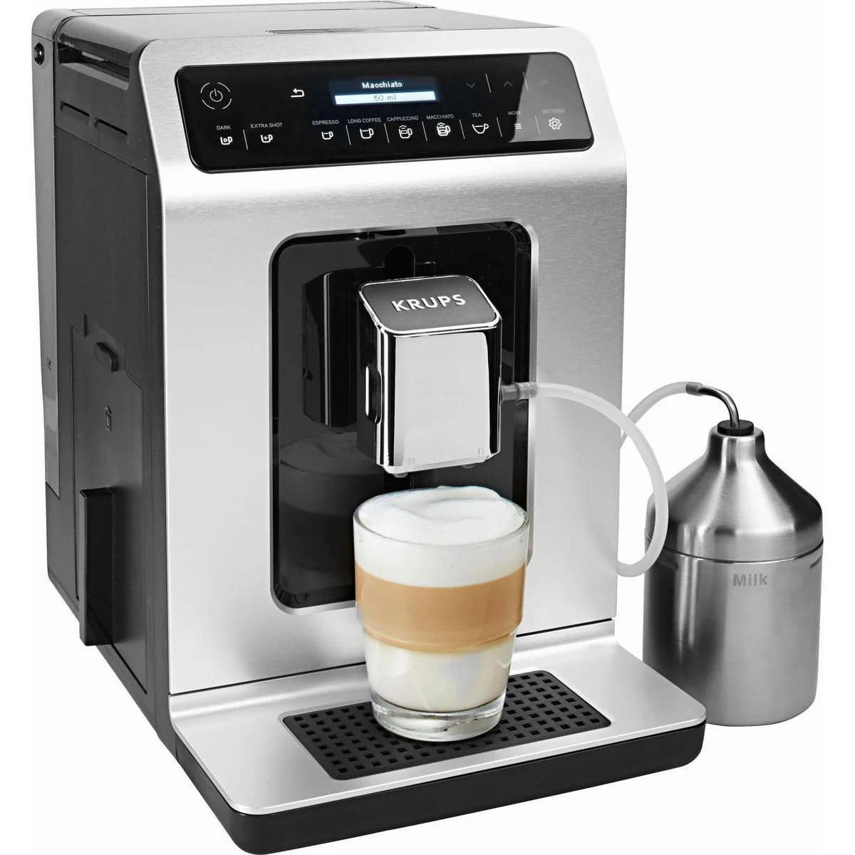 Krups EA891D Evidence Kaffeevollautomat, 12 Kaffeevariationen, OLED-Display, Touchscreen-Bedienung