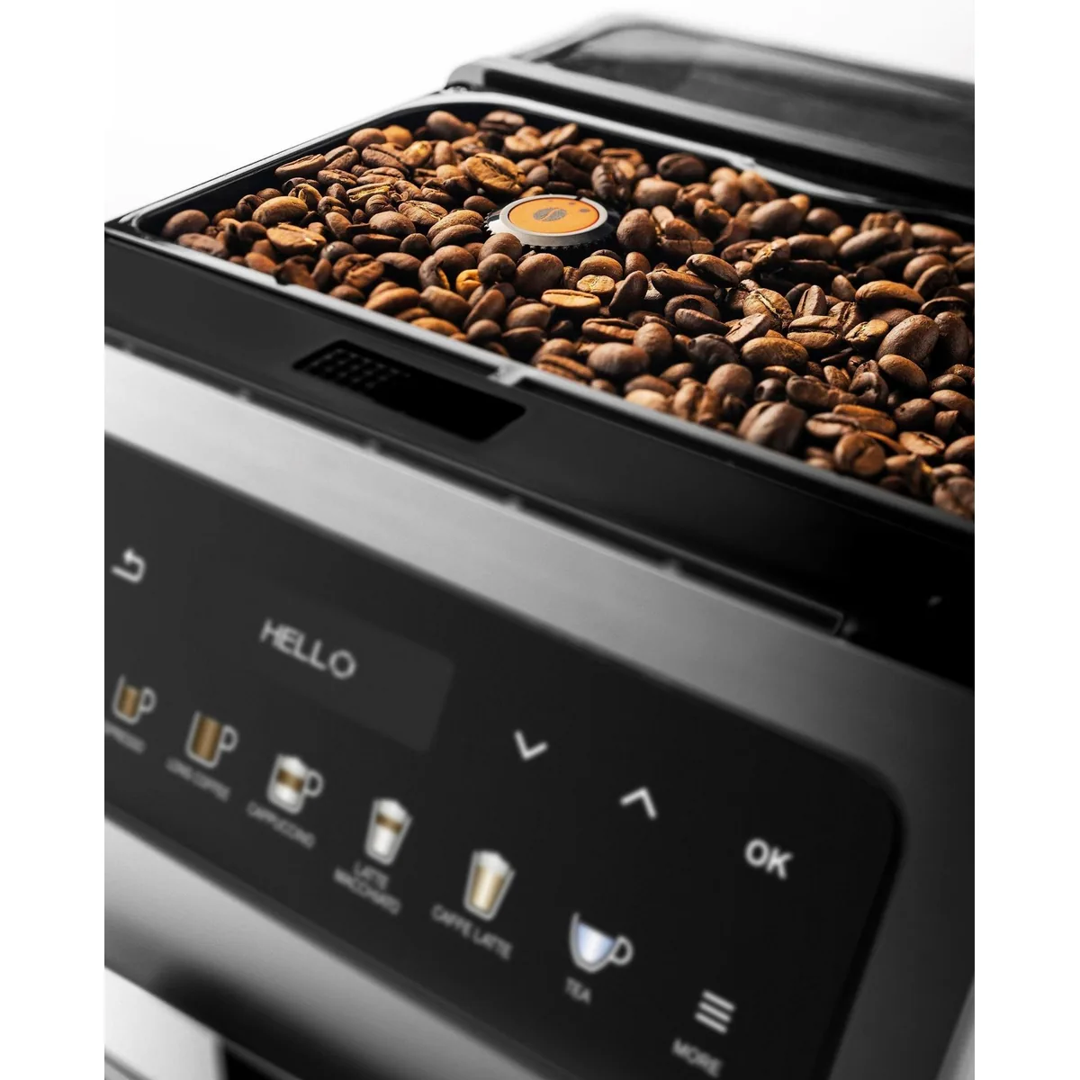 Krups Kaffeevollautomat EA894T Evidence Plus, One-Touch-Cappuccino, Edelstahl-Kegelmahlwerk, Barista Quattro Force Technologie 5