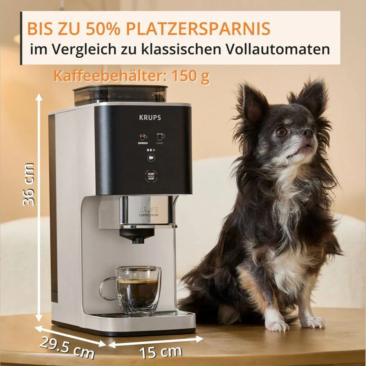 Krups Coffee Crush SA4001, kompakt, vielseitig, einfache Reinigung — 15 cm Breite, frisch gemahlene Bohnen 5