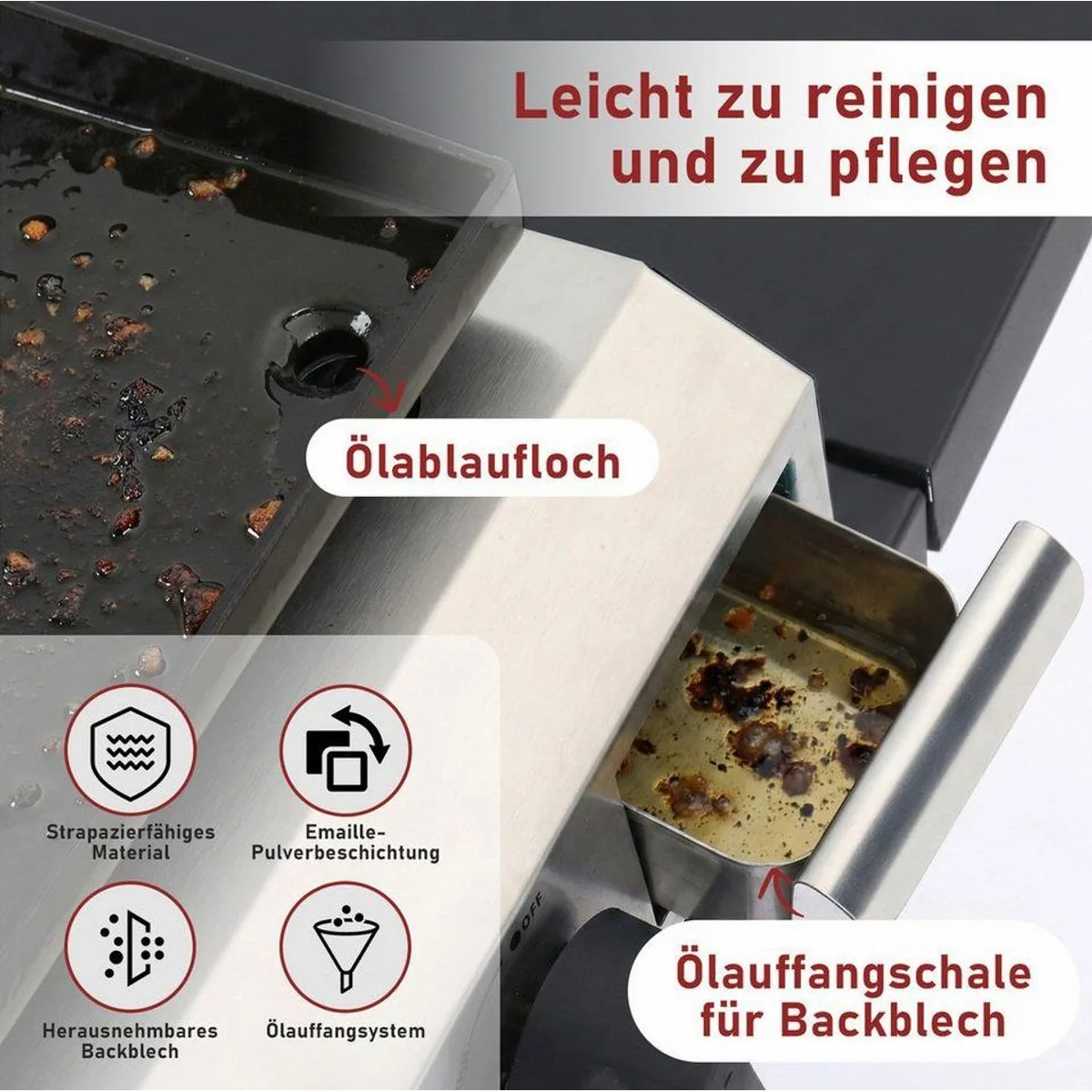 LALAHO Gasgrill Tragbarer 4 Brenner, 9.6 kW, klappbar und mobil 5