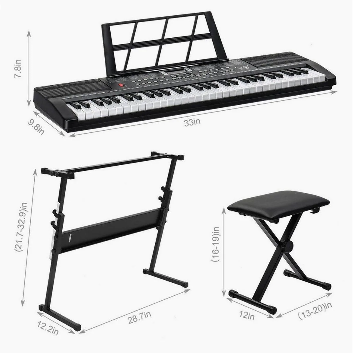 LALAHO GEP-110 E-Keyboard, 61 Tasten, 200 Klangfarben, 60 Demosongs 2