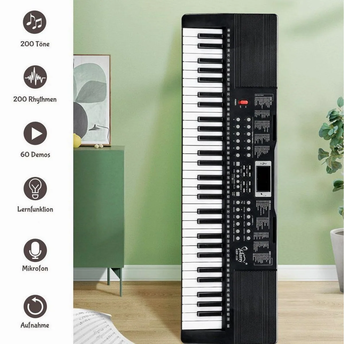 LALAHO GEP-110 E-Keyboard, 61 Tasten, 200 Klangfarben, 60 Demosongs 4