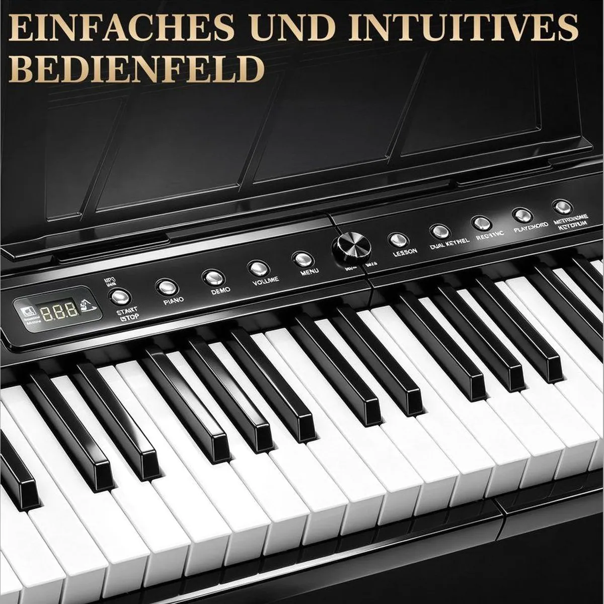 LALAHO GPP-201 Digitalpiano, 88 Tasten, Bluetooth & Aufnahmefunktion — hochwertiger Klanggenerator, integriertes Metronom, Stereolautsprecher 3