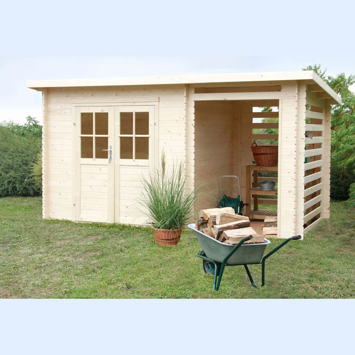 LASITA MAJA Gartenhaus Linz, 422×242 cm, Nadelholz 19 mm — wetterfest, Fußboden, Pultdach 3