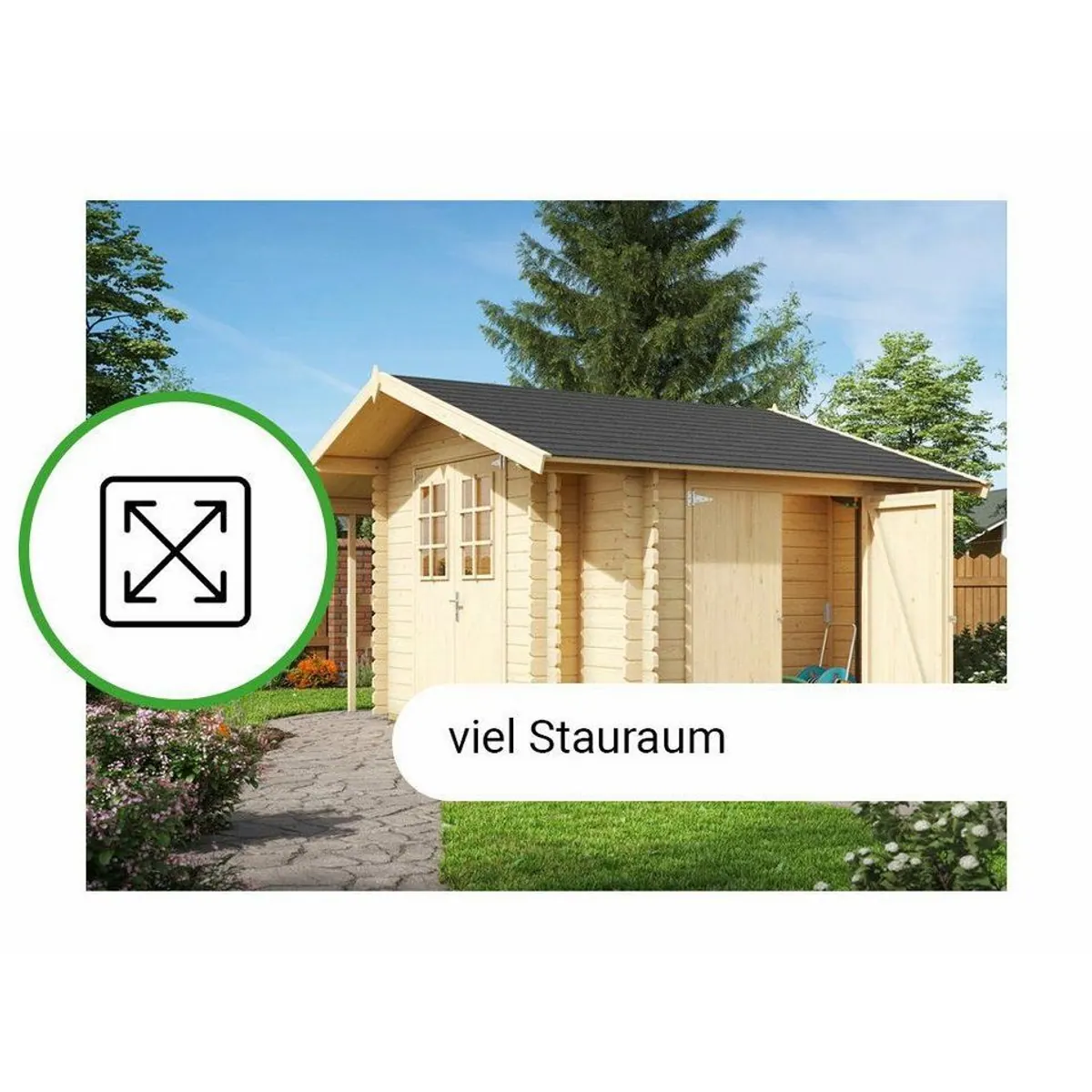 LASITA MAJA Gartenhaus Vilano, geräumig und wetterfest — inkl. Anbau und Fußboden 2