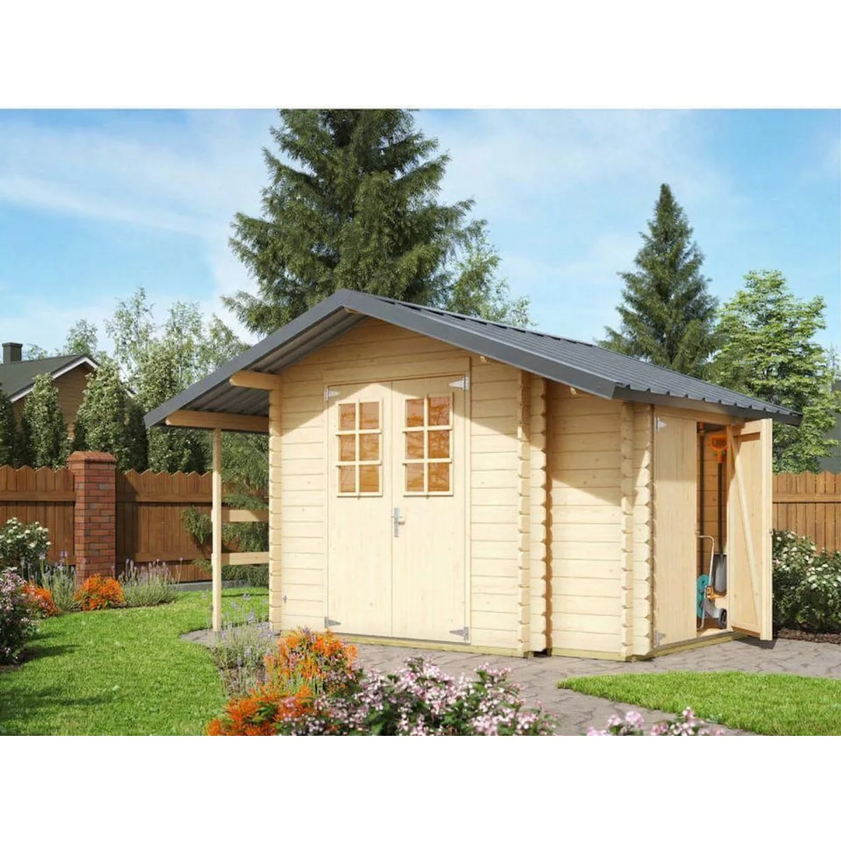 LASITA MAJA Gartenhaus Vilano, geräumig und wetterfest — inkl. Anbau und Fußboden 5