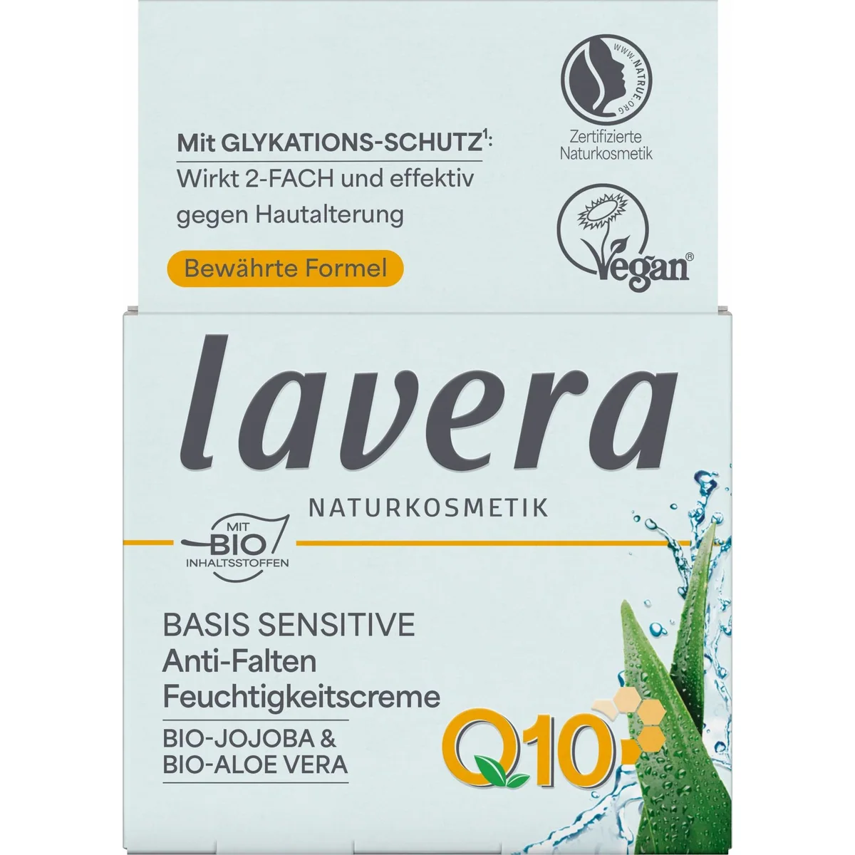 Lavera Gesichtspflege basis sensitive Anti-Falten Feuchtigkeitscreme Q10, hochwirksamer Schutz und intensive Hydration