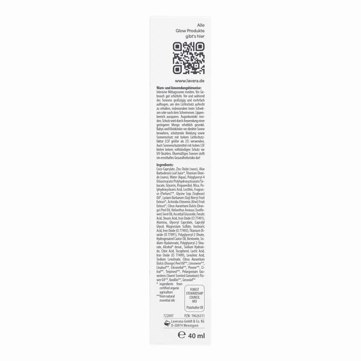 Lavera Gesichtsfluid Glow by Nature, mineralischer UV-Schutz LSF 50 — Glow-Effekt, Vitamin C, Ferulasäure 5