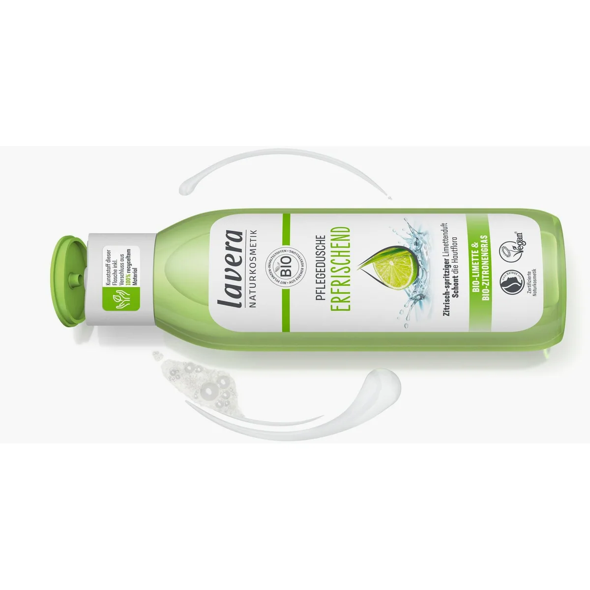 Lavera Duschgel Pflegedusche Erfrischend, pH-hautneutrale Formel, Bio-Limette & Bio-Zitronengras 2
