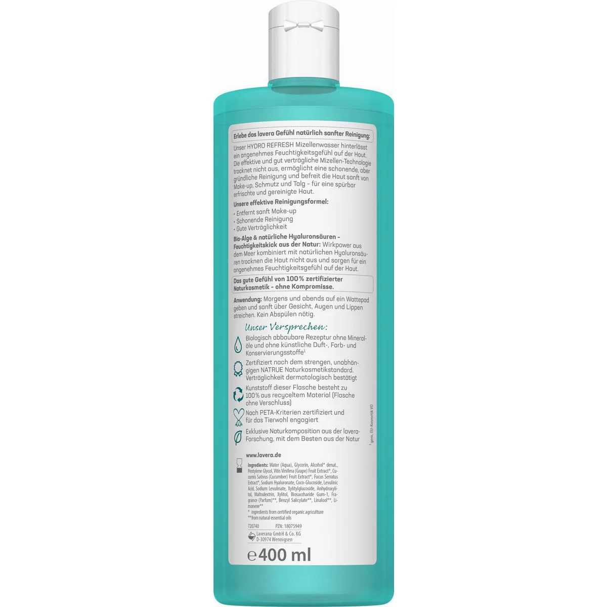 Lavera Hydro Refresh Mizellenwasser, sanfte Reinigung mit Feuchtigkeitskick 3