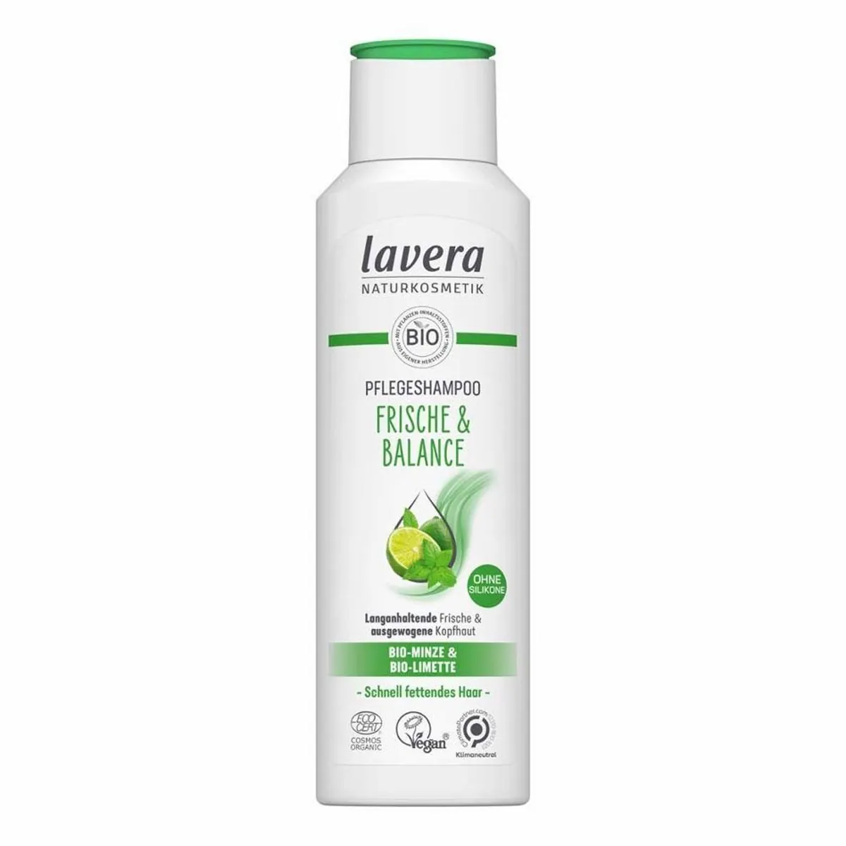 Lavera Haarshampoo Frische & Balance, intensive Reinigung mit Bio-Minze und Bio-Limette