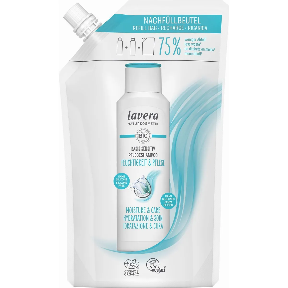Lavera Haarshampoo Nachfüllbeutel basis sensitive, feuchtigkeitsspendend & pflegend