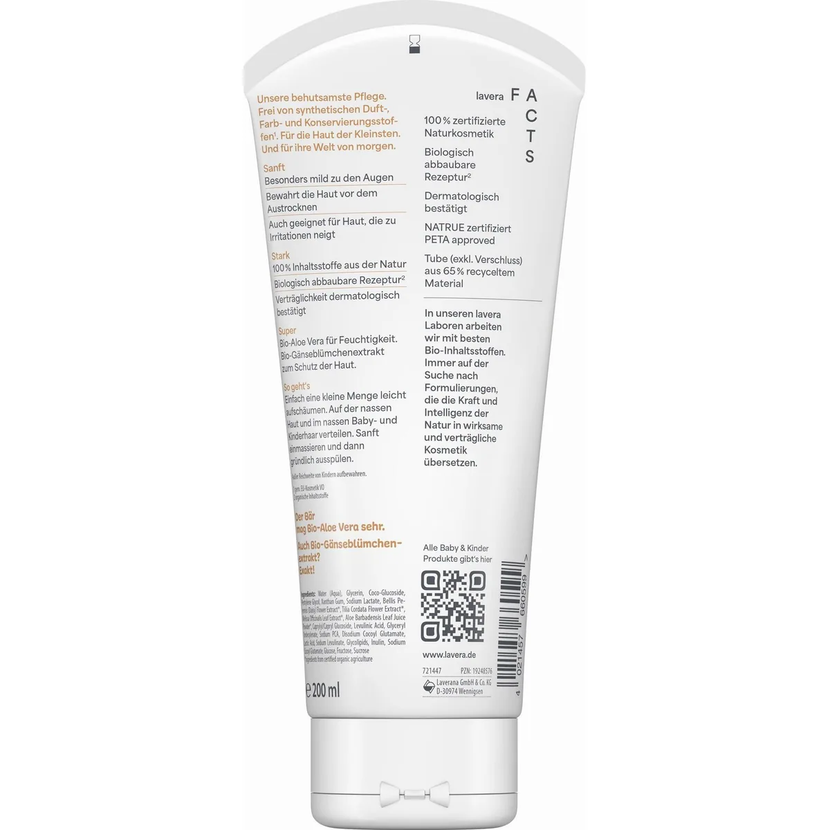 Lavera Baby & Kinder Waschlotion & Shampoo, sanfte Reinigung, pH-hautneutral, mit Bio-Aloe Vera 3