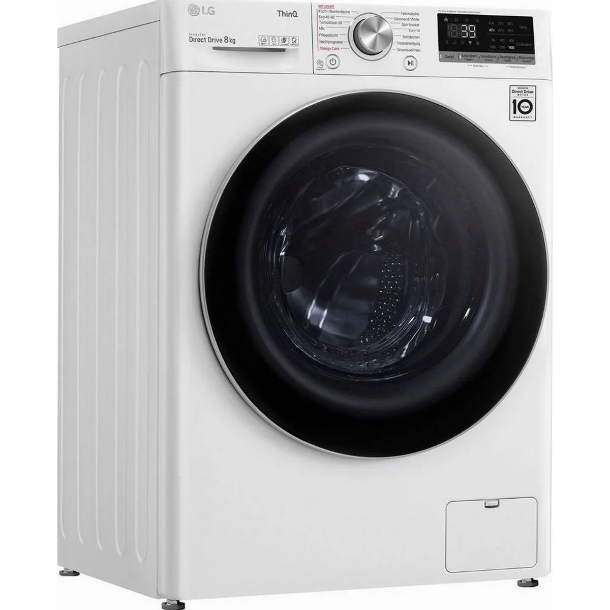 LG F4WV708P1E Waschmaschine, 8 kg, 1400 U/min, TurboWash – effizientes Waschen in 39 Minuten