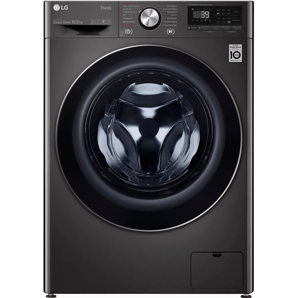 LG F6WV710P2S Waschmaschine, 10,5 kg, 1600 U/min, TurboWash-Technologie 3