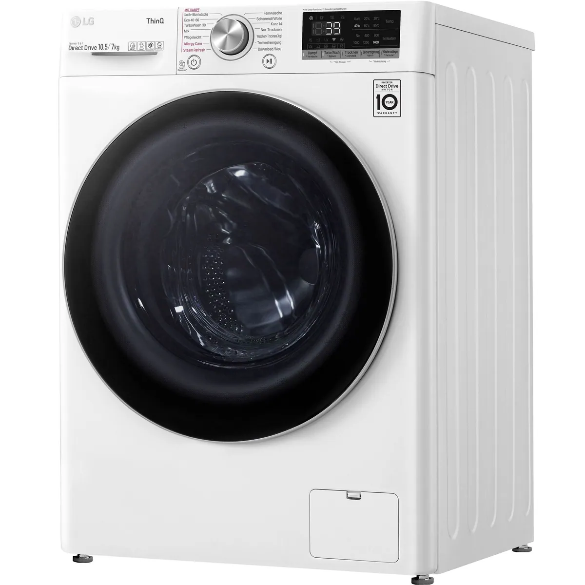 LG V7WD107H2E Waschtrockner, 10,5 kg, 7 kg, 1400 U/min, TurboWash 2