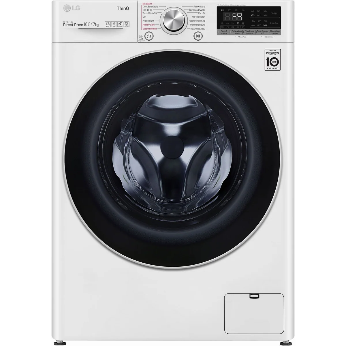 LG V7WD107H2E Waschtrockner, 10,5 kg, 7 kg, 1400 U/min, TurboWash 5