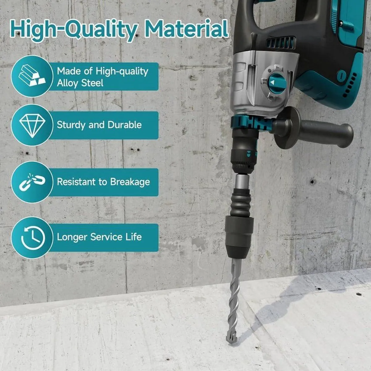LuxusKollektion Bohrfutteradapter SDS Plus auf SDS Max, langlebiger legierter Stahl, vielseitig einsetzbar 4