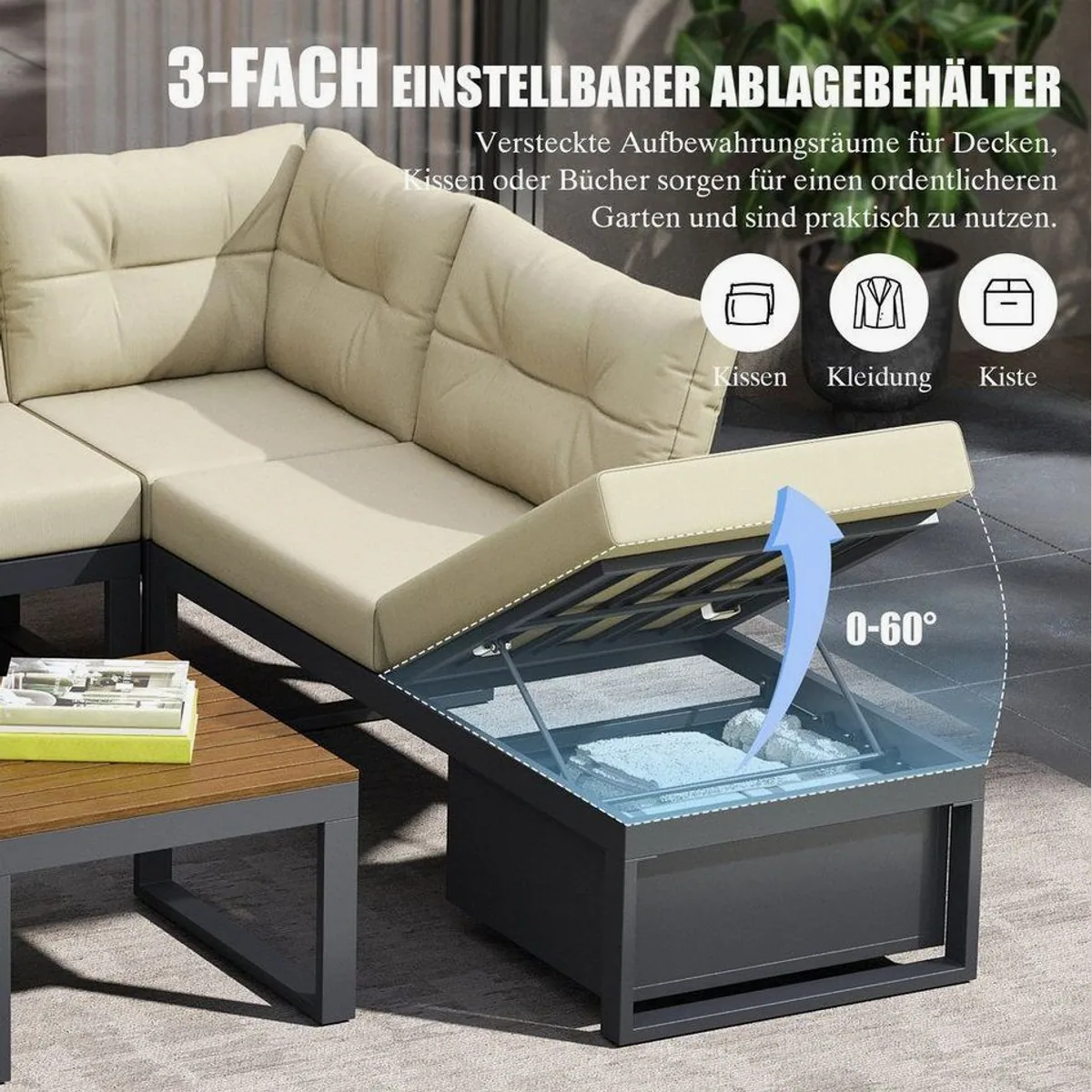 LVHOM Gartenlounge-Set, modulare Flexibilität, wetterfestes Design, maximaler Komfort 5