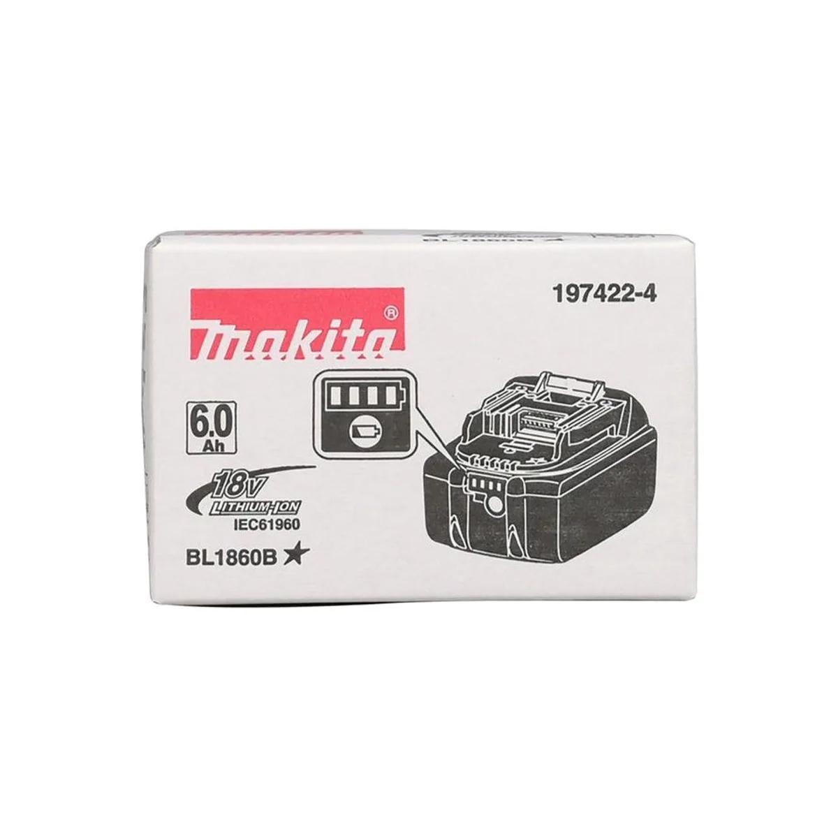 Makita Akku-BL1860B Li 18,0V 6.0Ah, hohe Kapazität, umfangreiche Kompatibilität, integrierte Ladestandanzeige 3