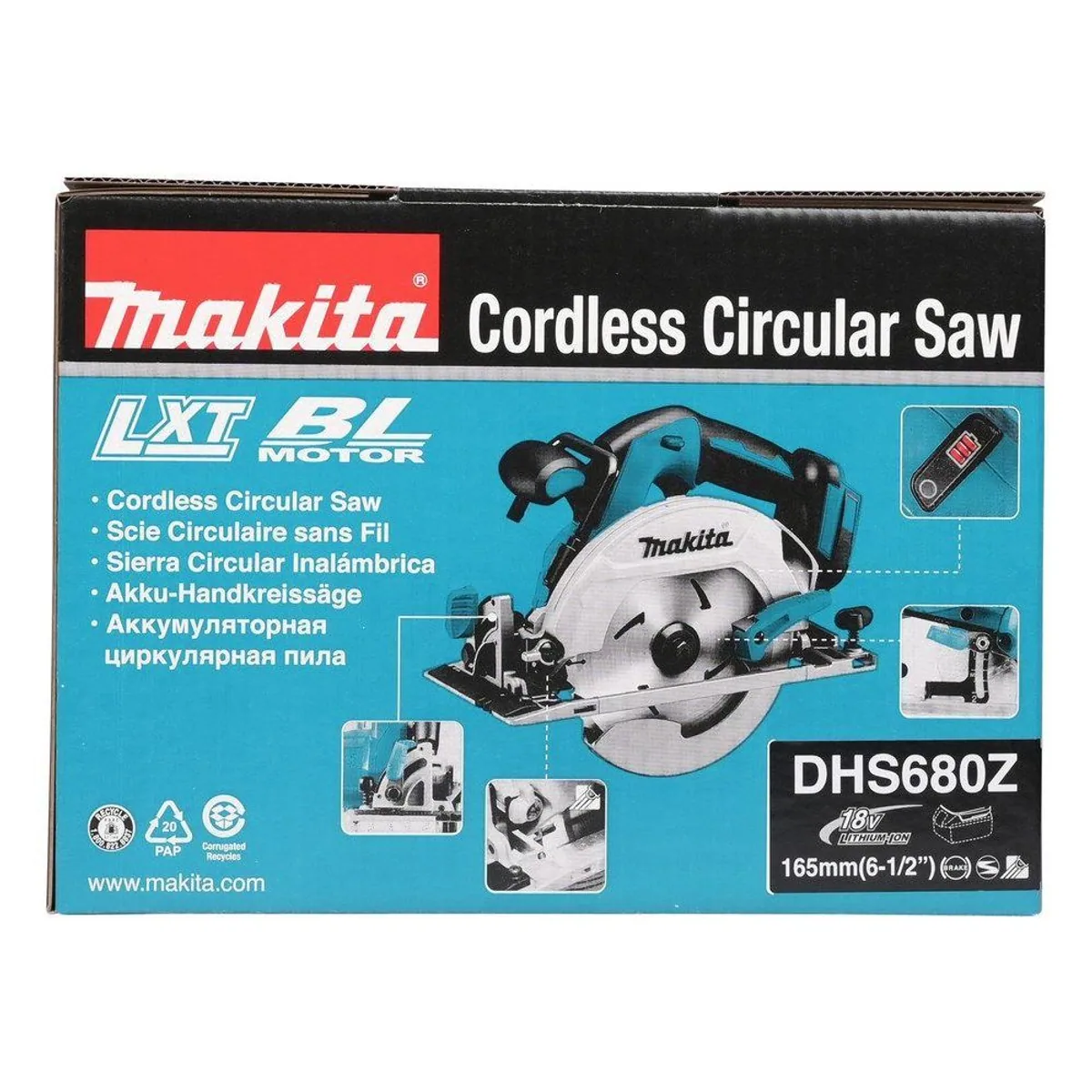Makita DHS680Z Akku-Handkreissäge, 57 mm Schnitttiefe, 18 V Leistung 2