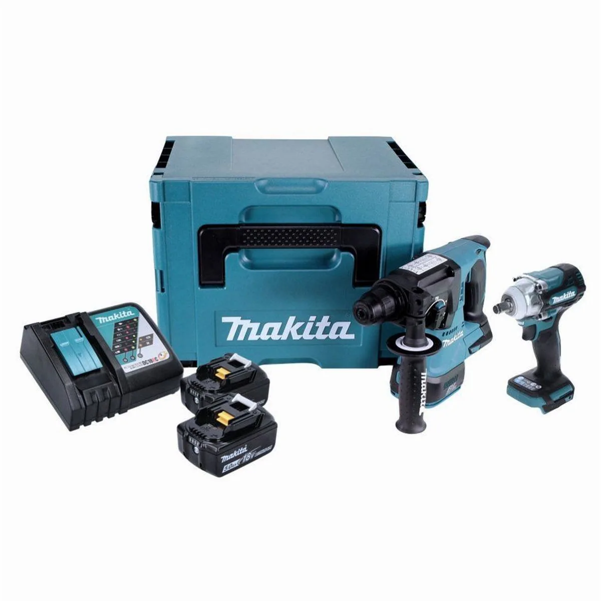 Makita DLX 2372 TJ Akku Combo Kit, leistungsstarker Bohrhammer & Schlagschrauber 2