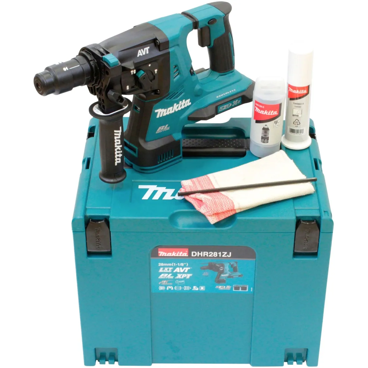 Makita DHR281ZJ Akku-Kombibohrhammer, kraftvoll mit 980 U/min, SDS-PLUS — inkl. Aufbewahrungskoffer