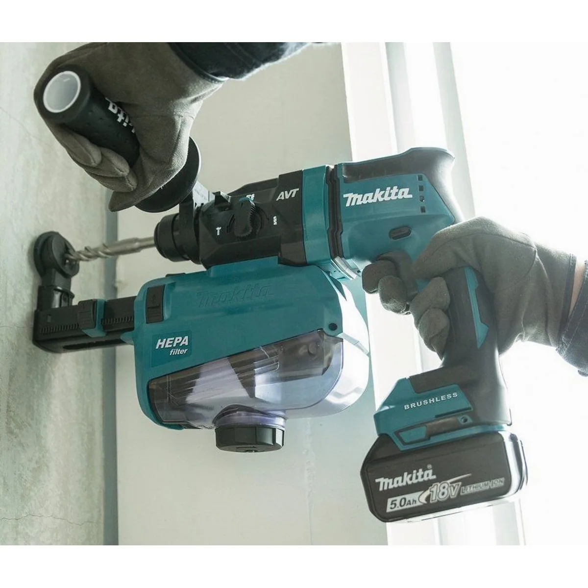 Makita DHR182RTWJ Akku-Kombibohrhammer, 18 V, SDS-PLUS, 2 x 5 Ah Li-Ion 5