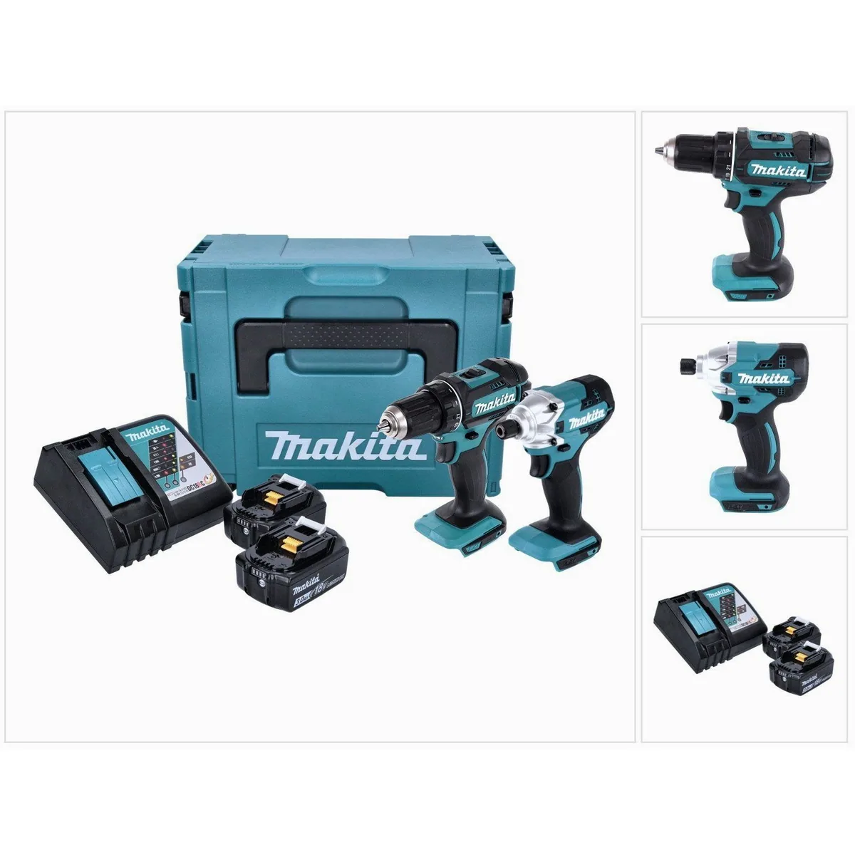 Makita DLX 2339 J Akku Combo Kit, leistungsstarker Bohrschrauber und Schlagschrauber