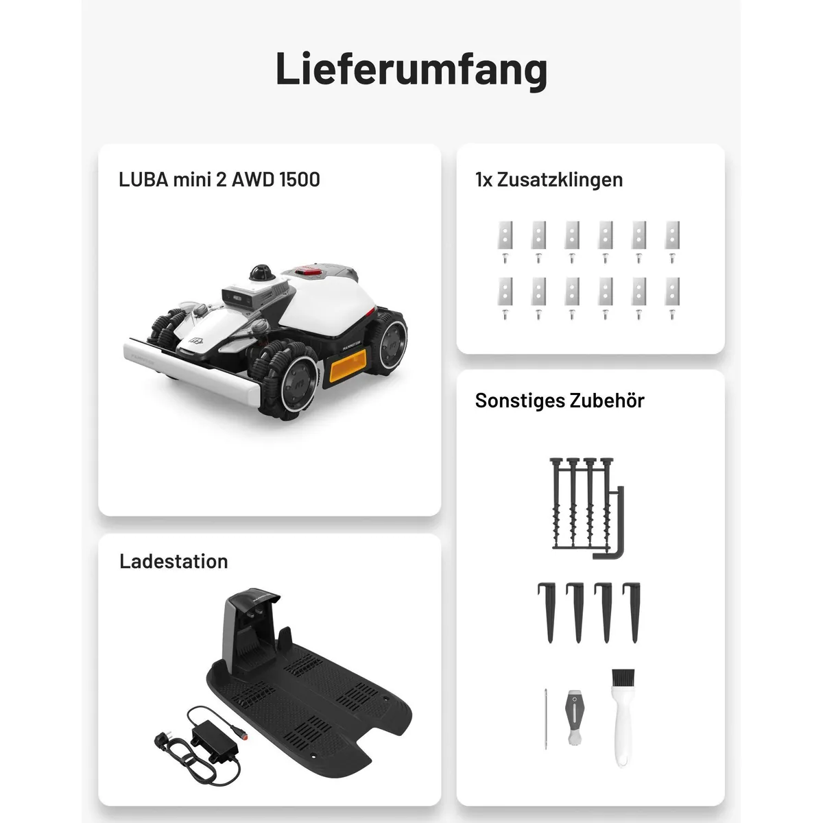 Mammotion LUBA Mini 2 AWD Rasenmähroboter, 360° LiDAR, intelligente Kartierung, bis 1500 m² 3