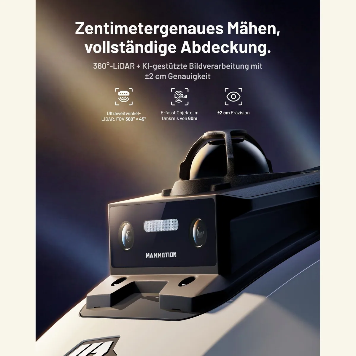 Mammotion YUKA Mini 2 Rasenmähroboter, 360° LiDAR Navigation & KI Vision — bis 1000 m² Rasenfläche 2