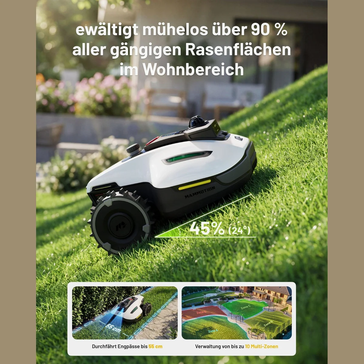 Mammotion YUKA Mini 2 Rasenmähroboter, 360° LiDAR Navigation & KI Vision — bis 1000 m² Rasenfläche 5