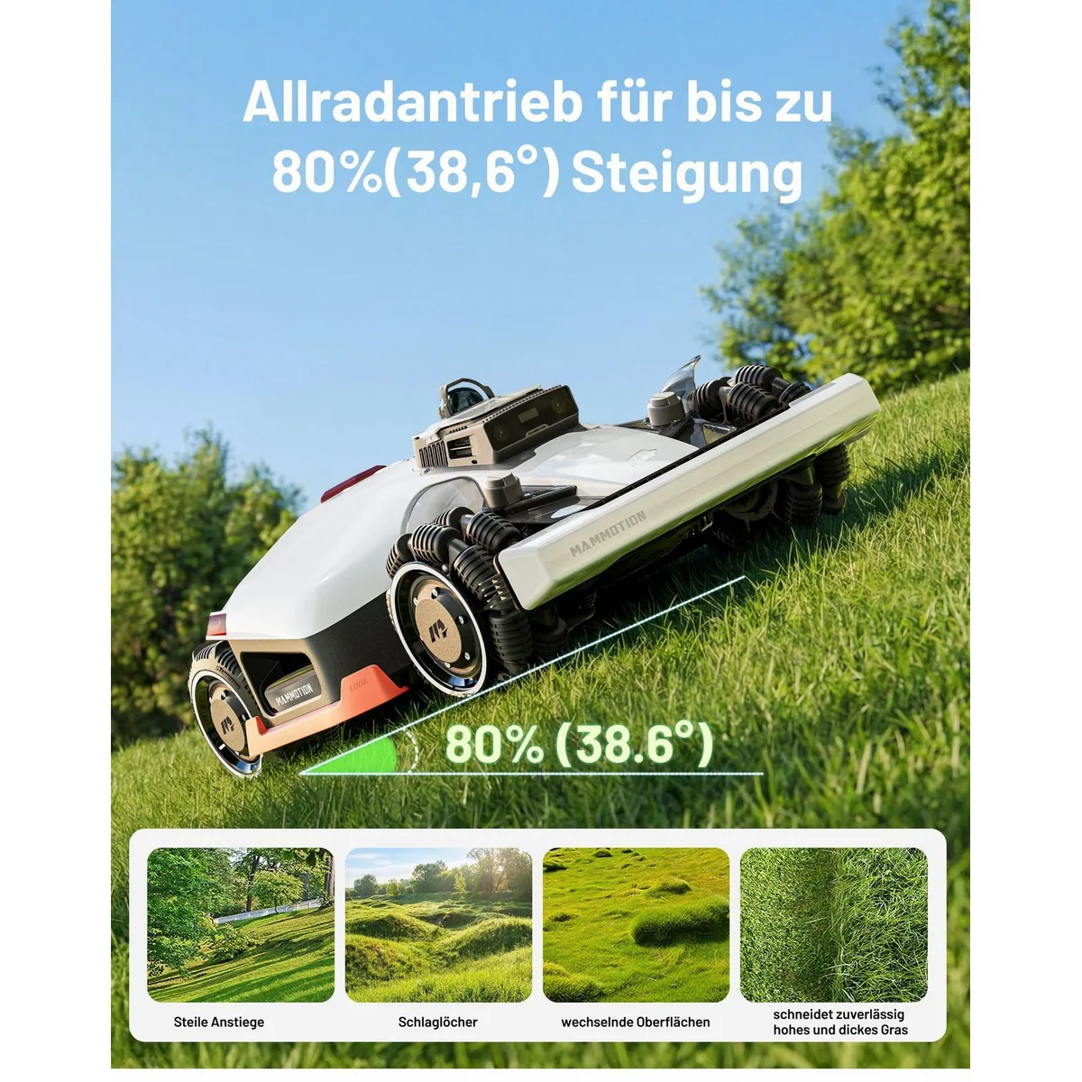 Mammotion LUBA 3 AWD Mähroboter, 360° LiDAR, Allradantrieb, App-Steuerung 2