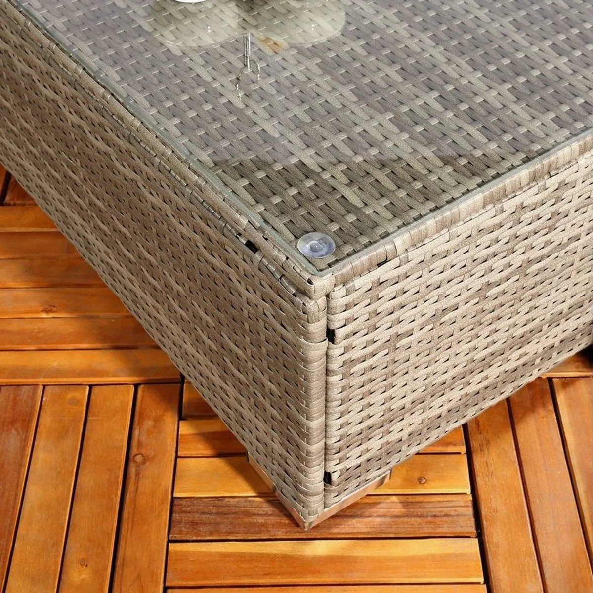 Melko Gartenlounge-Set, zeitloses Design, wetterfestes Polyrattan, abnehmbare Kissenbezüge 3