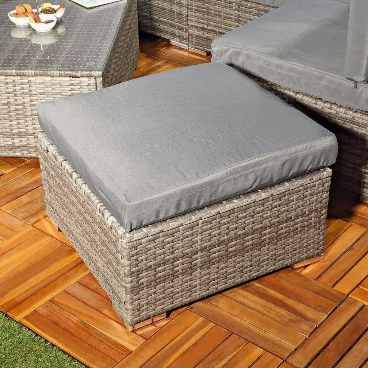 Melko Gartenlounge-Set, zeitloses Design, wetterfestes Polyrattan, abnehmbare Kissenbezüge 4