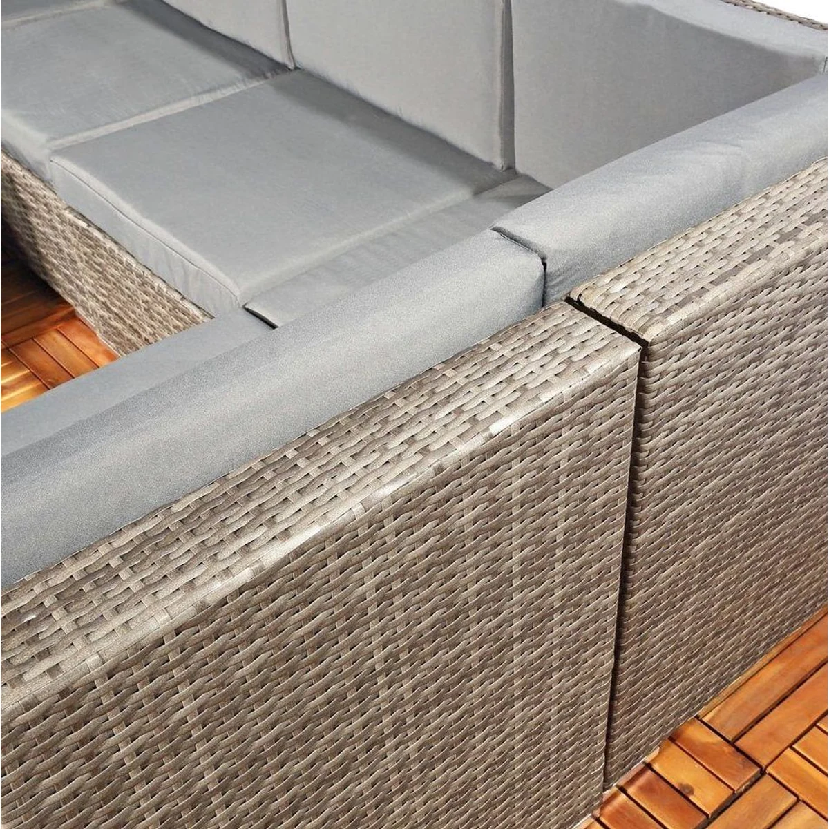 Melko Gartenlounge-Set, zeitloses Design, wetterfestes Polyrattan, abnehmbare Kissenbezüge 5