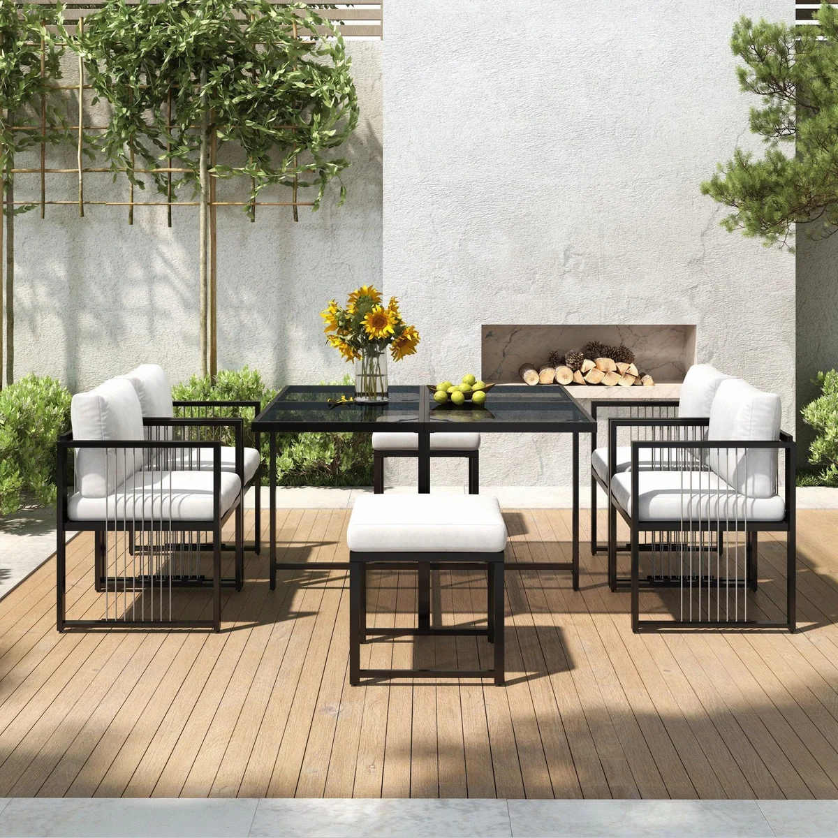 Merax 7-teiliges Gartenset, elegantes Design und hohe Belastbarkeit 2