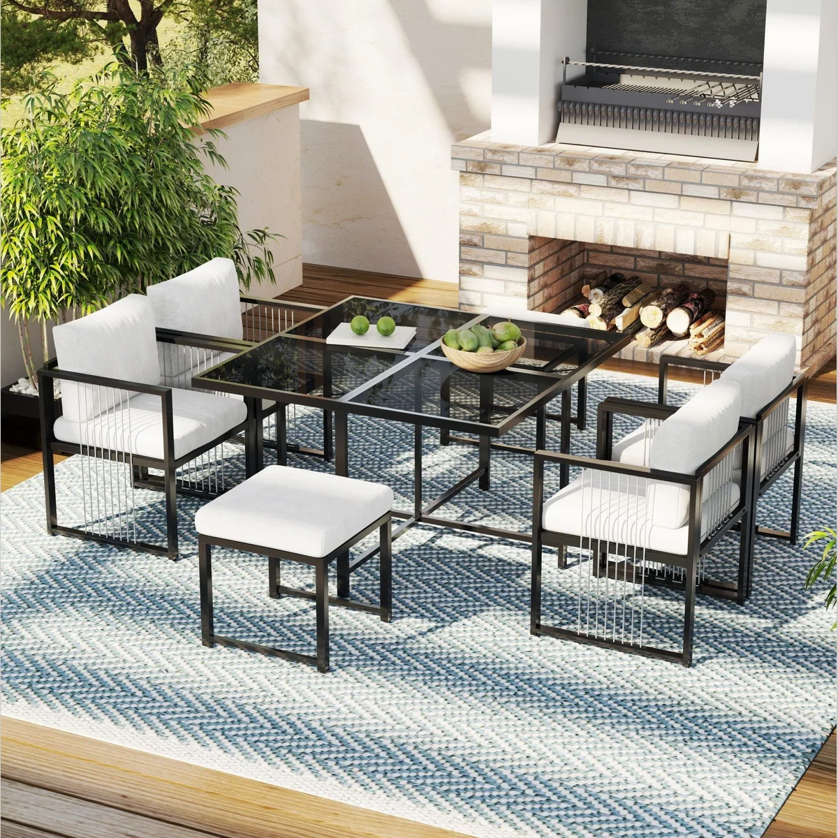 Merax 7-teiliges Gartenset, elegantes Design und hohe Belastbarkeit 3