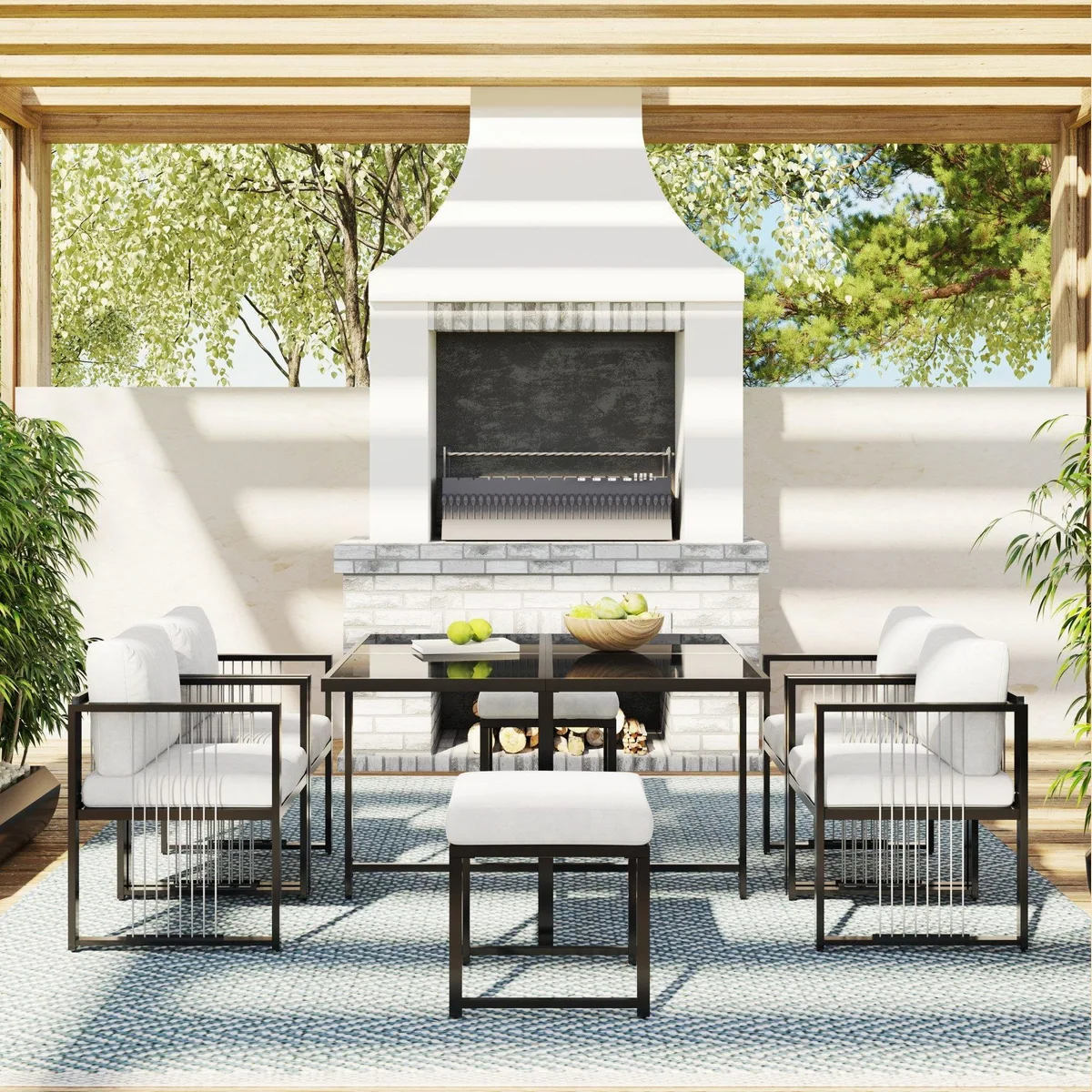 Merax 7-teiliges Gartenset, elegantes Design und hohe Belastbarkeit 4