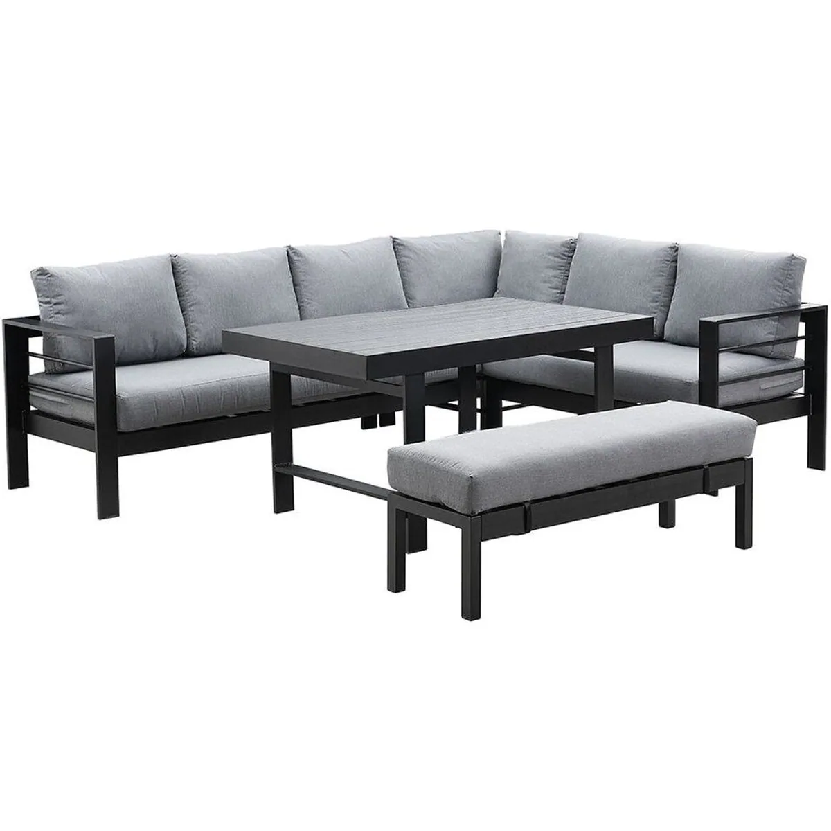 MeXo Gartenlounge-Set XXL, Aluminium, wetterfest und pflegeleicht — für 6-8 Personen 2