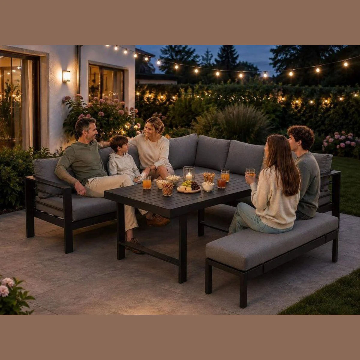 MeXo Gartenlounge-Set XXL, Aluminium, wetterfest und pflegeleicht — für 6-8 Personen 4