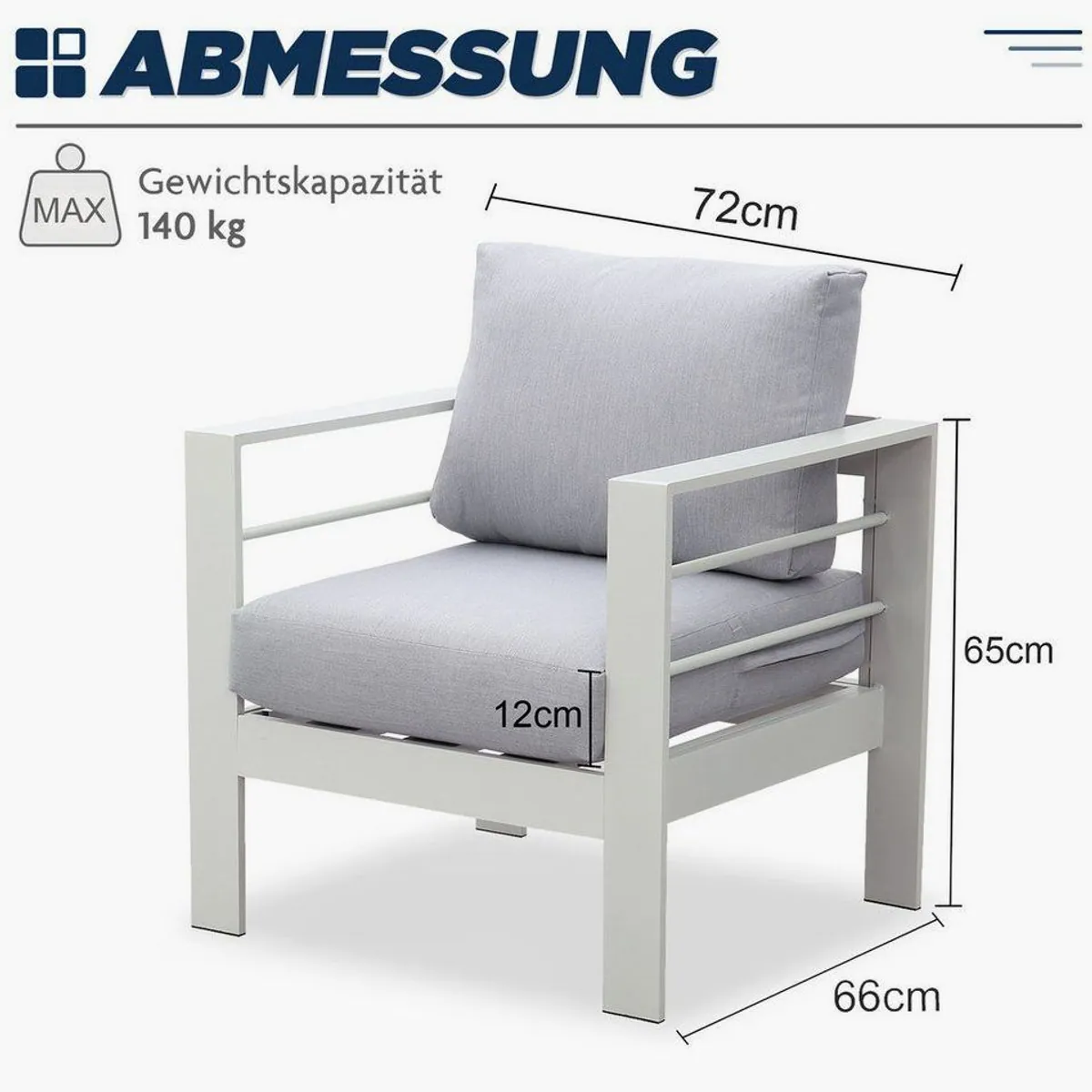 MeXo Gartenlounge-Set XXL, modernes Design, wetterfest, komfortable Kissen 3