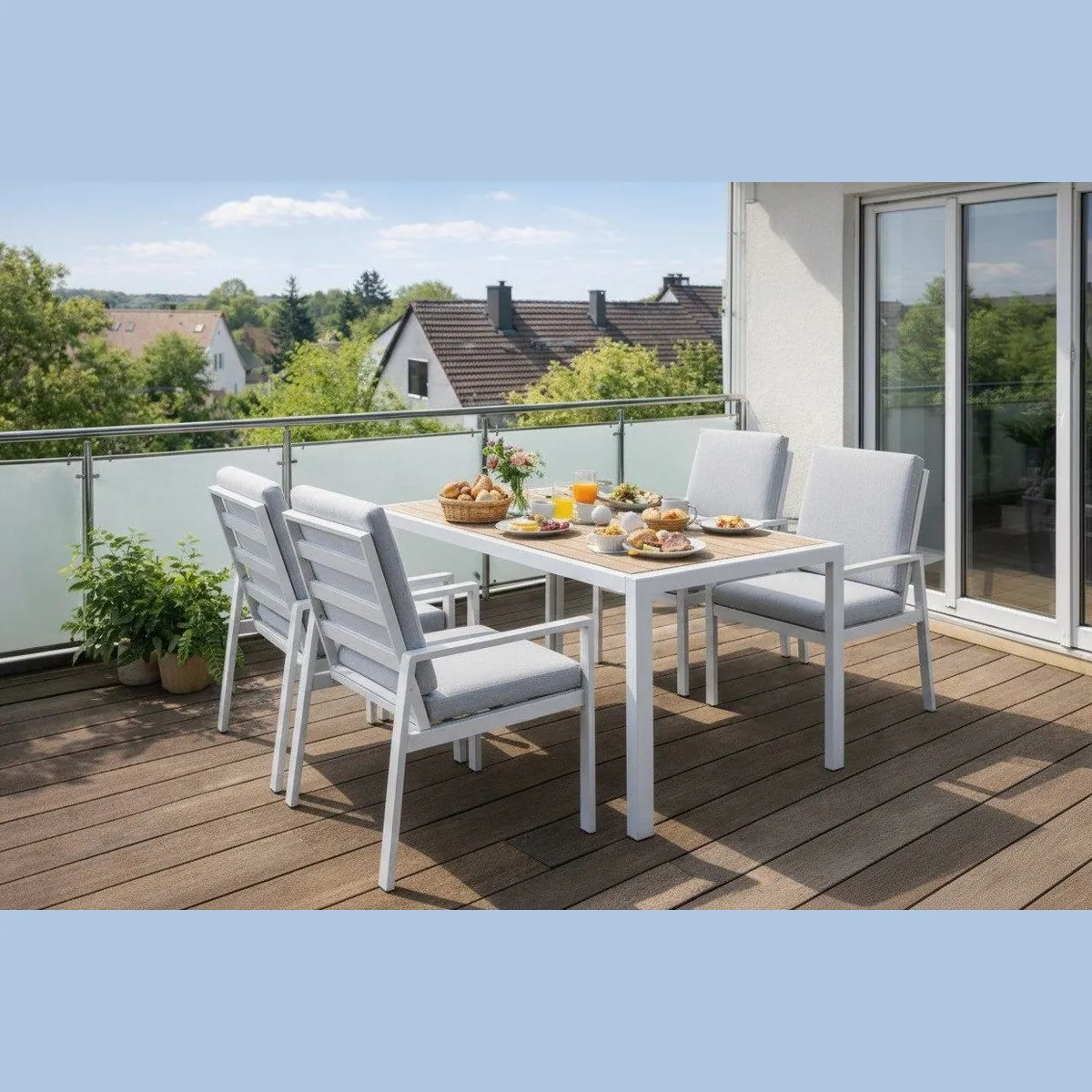 MeXo Gartenlounge-Set, Aluminium, wetterfest & pflegeleicht — ergonomisch, vielseitig, stilvoll