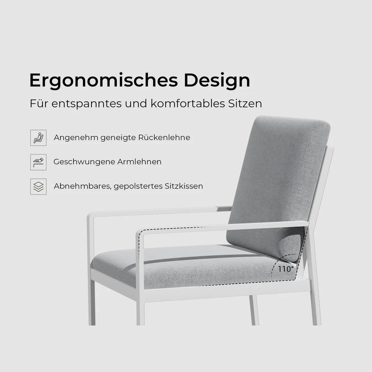 MeXo Gartenlounge-Set, Aluminium, wetterfest & pflegeleicht — ergonomisch, vielseitig, stilvoll 5